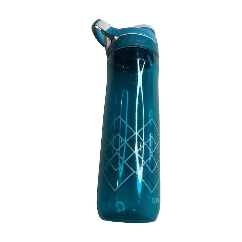Contigo Ashland Water Bottle in a Scuba Blue with Diamond Pattern Used